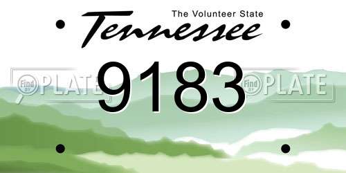 9183 Tennessee License Plate