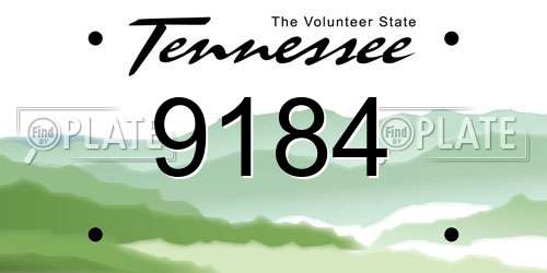 9184 Tennessee License Plate