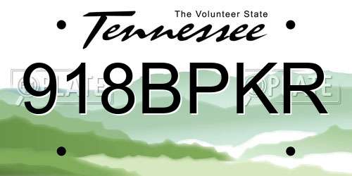 918BPKR Tennessee License Plate