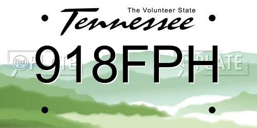 918FPH Tennessee License Plate