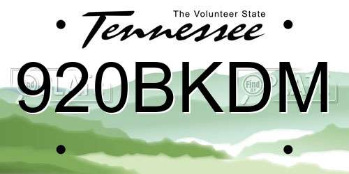 920BKDM Tennessee License Plate