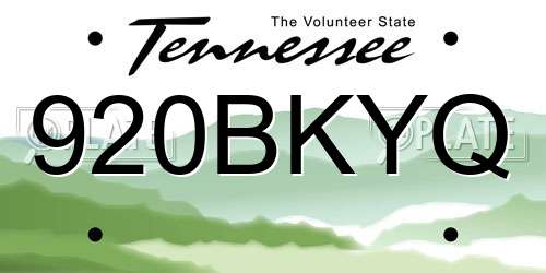 920BKYQ Tennessee License Plate