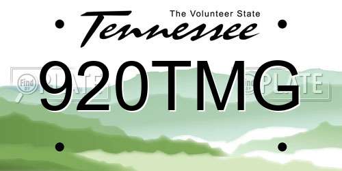 920TMG Tennessee License Plate