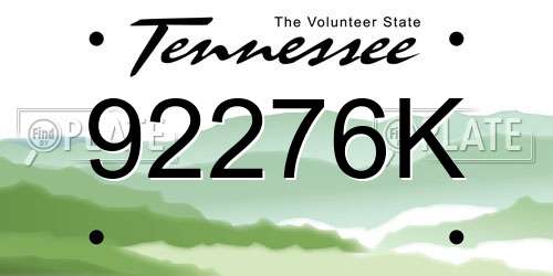 92276K Tennessee License Plate