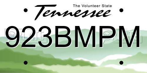923BMPM Tennessee License Plate