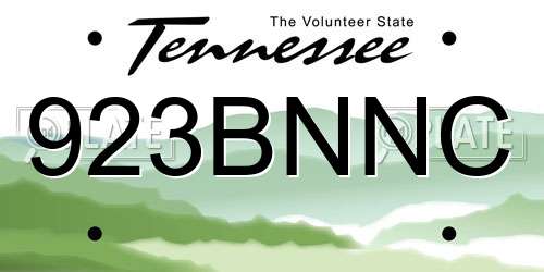 923BNNC Tennessee License Plate