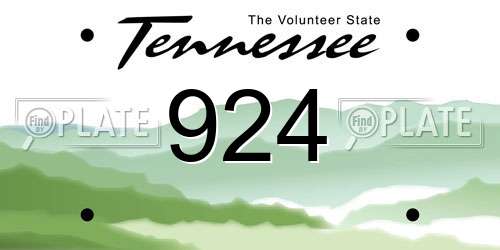 924 Tennessee License Plate
