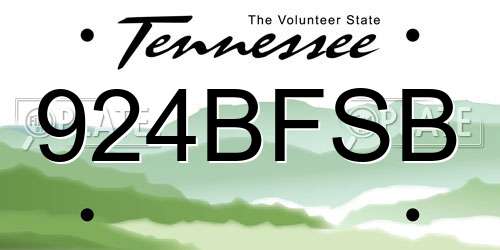 924BFSB Tennessee License Plate