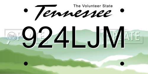 924LJM Tennessee License Plate