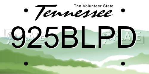 925BLPD Tennessee License Plate