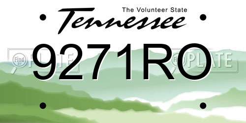 9271RO Tennessee License Plate