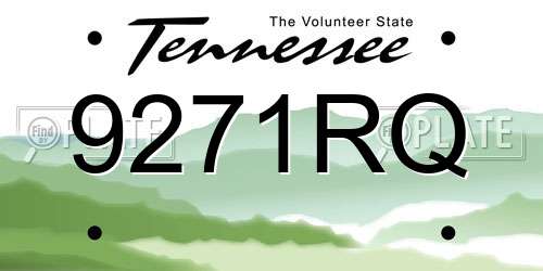9271RQ Tennessee License Plate