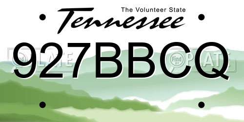 927BBCQ Tennessee License Plate