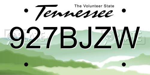 927BJZW Tennessee License Plate