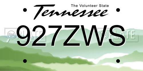 927ZWS Tennessee License Plate