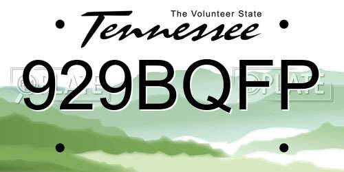 929BQFP Tennessee License Plate