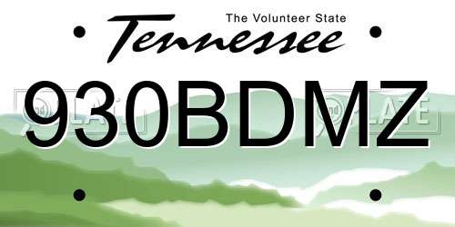 930BDMZ Tennessee License Plate