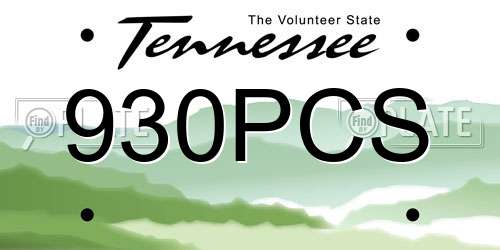 930PCS Tennessee License Plate