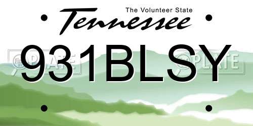 931BLSY Tennessee License Plate