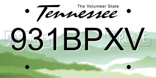 931BPXV Tennessee License Plate