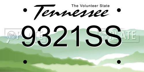 9321SS Tennessee License Plate