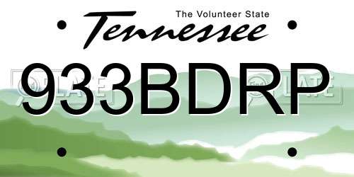 933BDRP Tennessee License Plate