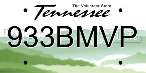 933BMVP Tennessee License Plate