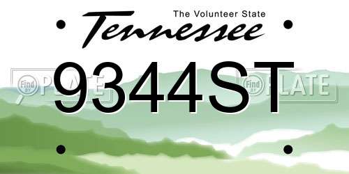 9344ST Tennessee License Plate