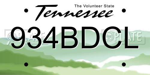 934BDCL Tennessee License Plate