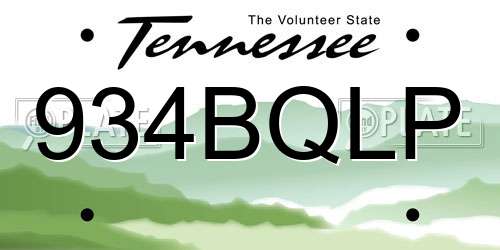 934BQLP Tennessee License Plate