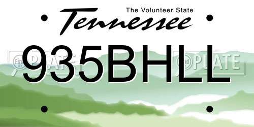 935BHLL Tennessee License Plate