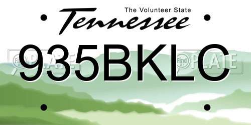 935BKLC Tennessee License Plate