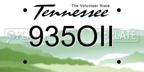 935OII Tennessee License Plate