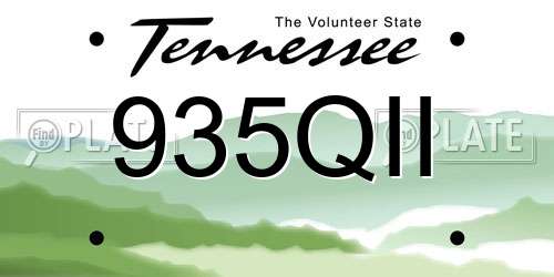 935QII Tennessee License Plate
