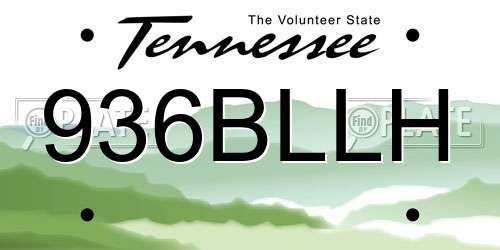 936BLLH Tennessee License Plate