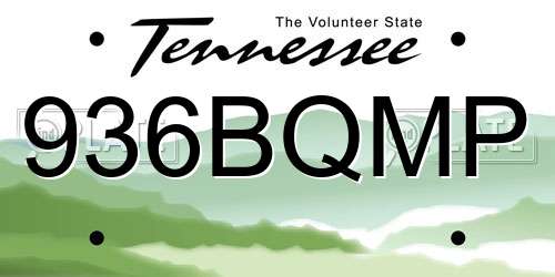 936BQMP Tennessee License Plate
