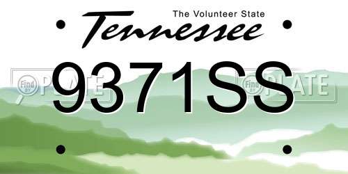 9371SS Tennessee License Plate