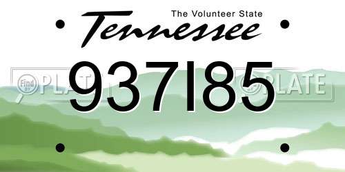 937I85 Tennessee License Plate