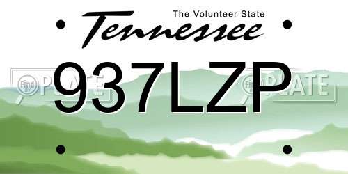 937LZP Tennessee License Plate