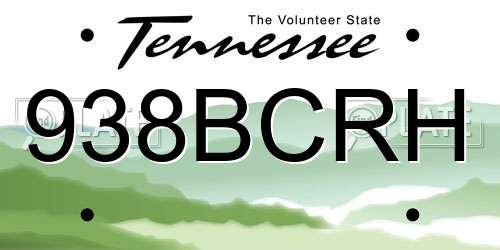 938BCRH Tennessee License Plate