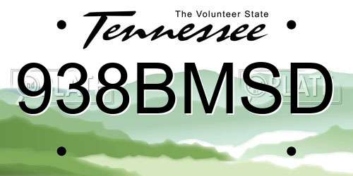 938BMSD Tennessee License Plate