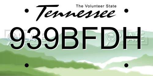 939BFDH Tennessee License Plate