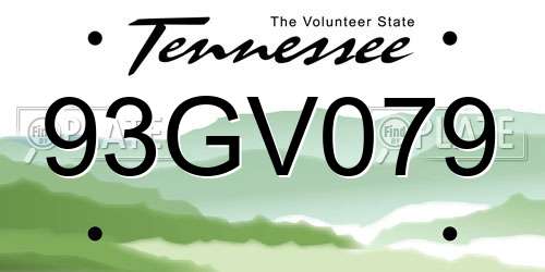 93GV079 Tennessee License Plate