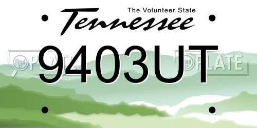 9403UT Tennessee License Plate