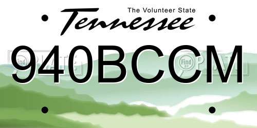 940BCCM Tennessee License Plate