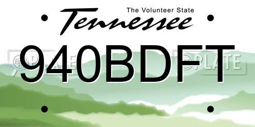 940BDFT Tennessee License Plate