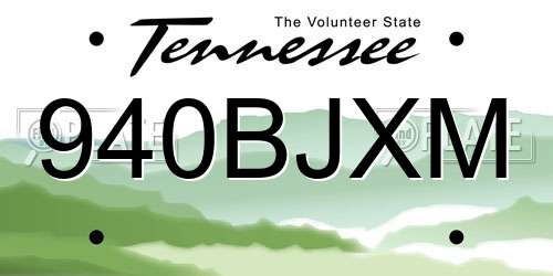 940BJXM Tennessee License Plate