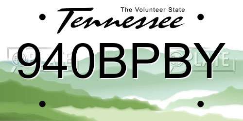 940BPBY Tennessee License Plate