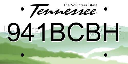 941BCBH Tennessee License Plate