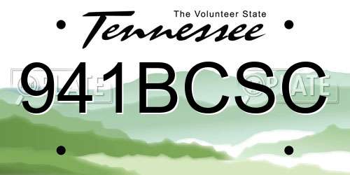 941BCSC Tennessee License Plate